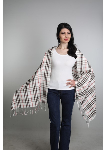 Ekru Kahve Viskon - Cotton Şal fiyatları