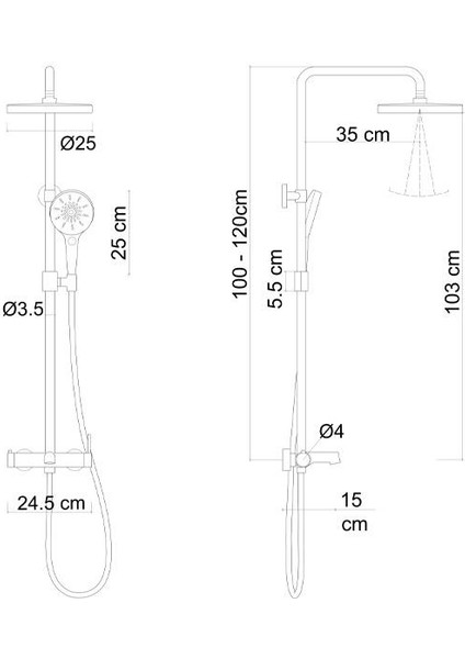 FJ-1055 Mat Siyah Duş Ünitesi fiyatları