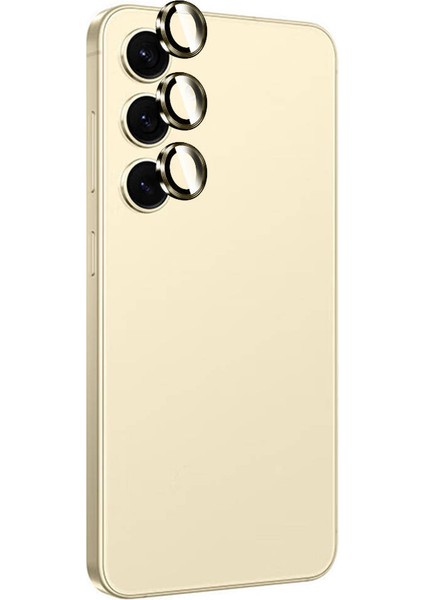 Galaxy S24 Titanium Premium Temperli Kamera Lens Koruyucu-Sarı