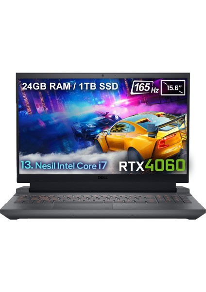 Gaming G15 5530 G155530013Uv1 Intel Core i7-13650HX 24GB DDR5 1TB SSD RTX4060 8GB 140W 15.6 inç Full HD Ubuntu Gaming Laptop