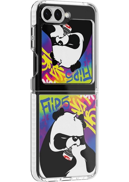 Galaxy Z Flip 5 Dinamik Tasarım Kılıf - Angry Panda