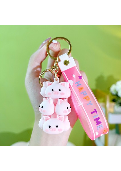 Pembe Domuzcuk Çanta Anahtarlığı Dekorasyonu Küçük Hediye (Yurt Dışından)
