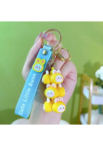 Sarı Tavşan Çanta Anahtarlığı Dekorasyonu Küçük Hediye (Yurt Dışından)