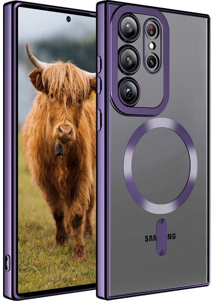 Samsung Galaxy S23 Ultra Kılıf Şık Görünümlü Magsafe Wireless Şarj Özellikli Setro Silikon