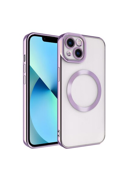 iPhone 14 Plus Kılıf Şık Görünümlü Magsafe Wireless Şarj Özellikli Setro Silikon