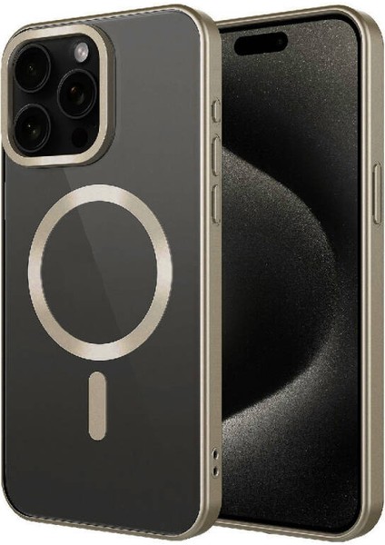 iPhone 15 Pro Max Kılıf Mat Tasarımlı Magsafe Wireless Şarj Özellikli Mat Setro Kapak