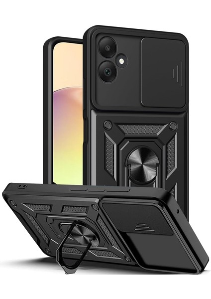 Samsung Galaxy A04E Kılıf Yüzüklü Sürgülü Kamera Korumalı Pars