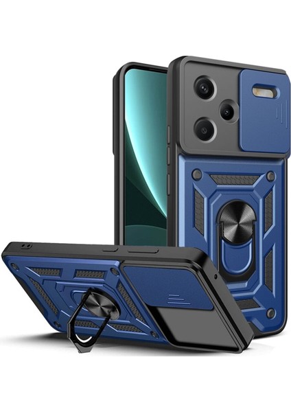 Xiaomi Redmi Note 13 Pro Plus Kılıf Yüzüklü Sürgülü Kamera Korumalı Pars