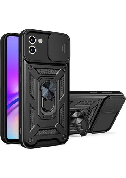 Samsung Galaxy A03 Kılıf Yüzüklü Sürgülü Kamera Korumalı Pars