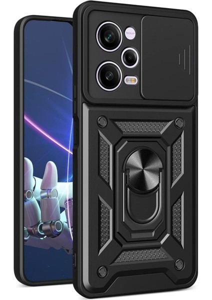 Xiaomi Redmi Note 12 Pro 5g Kılıf Yüzüklü Sürgülü Kamera Korumalı Pars