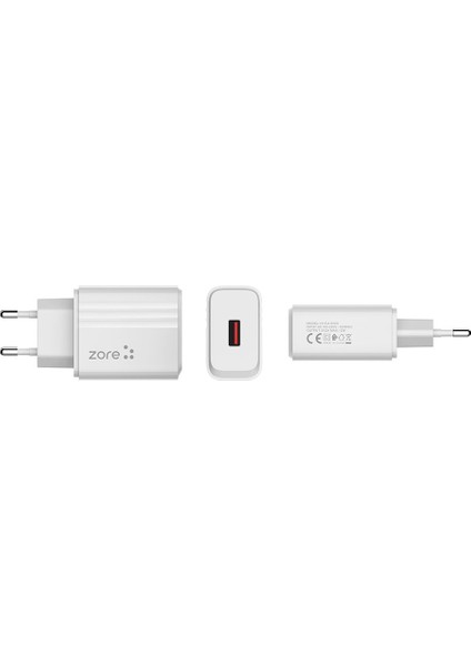 Zore Play Serisi Pl1 Type-C 2in1 Seyahat Şarj Aleti 12W