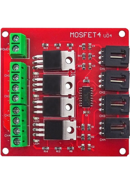4 Kanal Mosfet Sürücü Modül Pwm Hız Kontrol Motor Selenoid Valf Anahtar LED Lamba Dimmer
