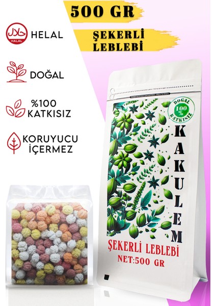 Sertifikalı Renkli Şekerli Leblebi 500 gr