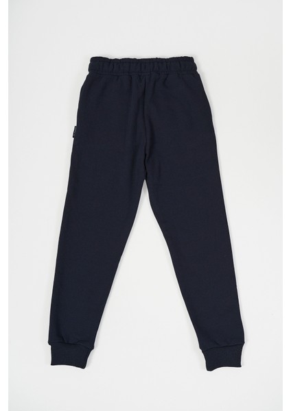 Lacivert Kalın Pamuklu Beli ve Paçası Lastikli Cepli 5-6-7-8-9-10-11-12 Yaş Erkek Çocuk Eşofman Altı