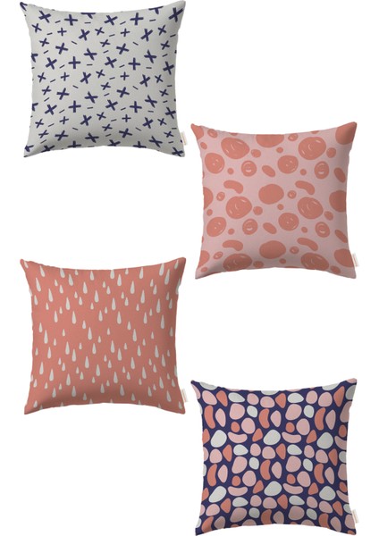 Retro 4'lü Kırlent Kılıf Ds2