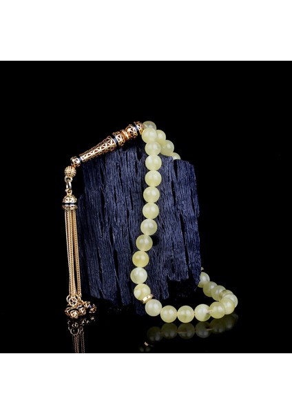 Altın Kaplama Gümüş Set Püsküllü Damla Kehribar Tesbih fırsatları