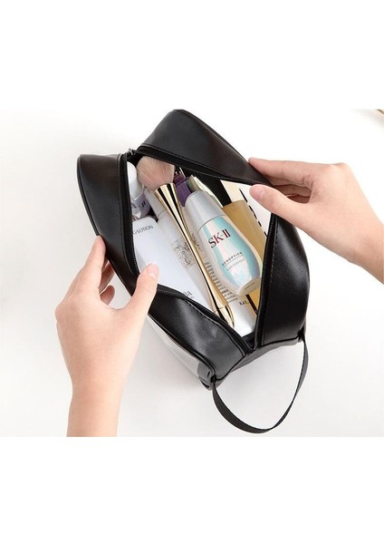 Taşınabilir Su Geçirmez Pu Şeffaf Buzlu Tote Kozmetik Çantası (3'lü Set) (Yurt Dışından) indirimleri