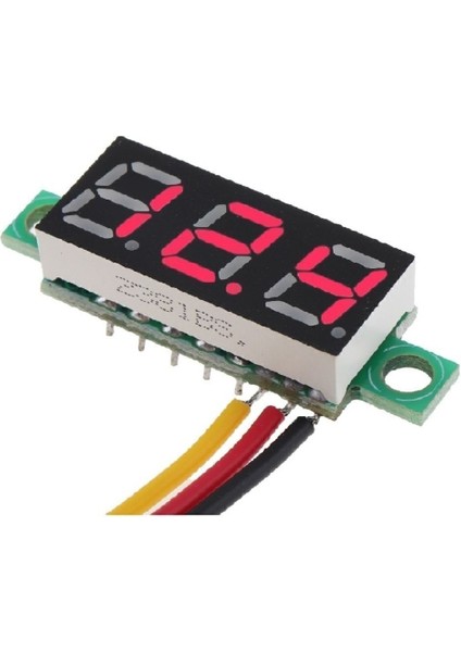 0.28 Inch Dc 0-100V Mini Digital Voltmetre 3 Kablolu Dc Kırmızı