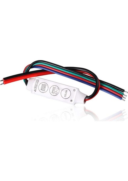 3 Tuşlu Rgb LED Dimmer Dc 12V 3A Renk Hız Parlaklık Ayarı Ortak Anot 20 Renk 19 Mod Hafıza 5050