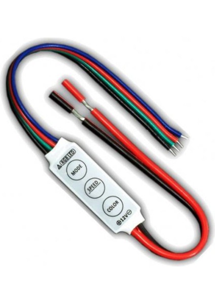 3 Tuşlu Rgb LED Dimmer Dc 12V 3A Renk Hız Parlaklık Ayarı Ortak Anot 20 Renk 19 Mod Hafıza 5050 modelleri