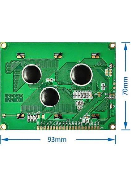 2.9 Inch 12864B V2.0 Yeşil Glcd Modül Spi 5V 128X64 Pixel Grafik LCD Display Ekran