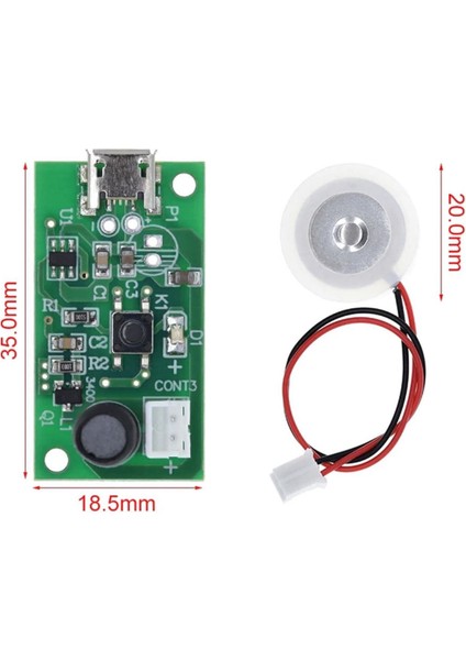 Micro USB Ultrasonik Nem Üretici Devre Seramik Disk Transducer 5V 2W Soğuk Buhar Sis Duman Atomizer fiyatları