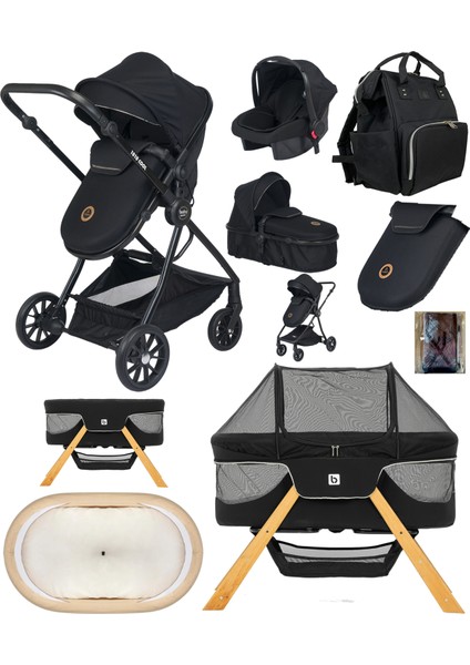 Yeni Doğan 9 In 1 Full Takım 1010 Travel Sistem Bebek Arabası Angel Sepet Anne Yanı Beşik