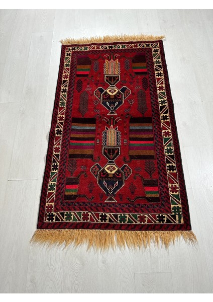 88X150 cm El Dokuma Kilim Türünün Tek Örneği Iran Desenli Küçük Antik Kilim