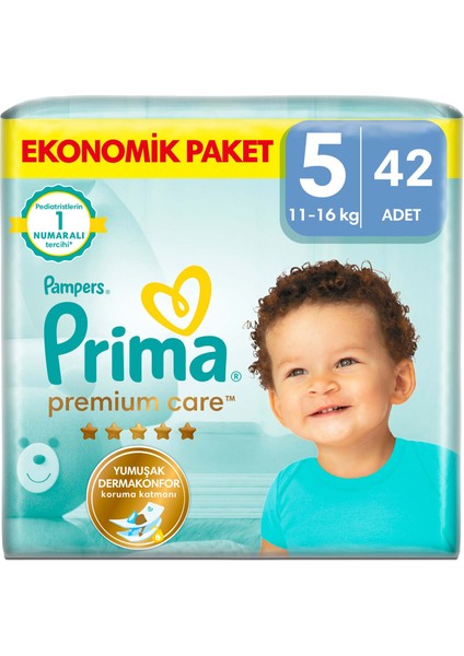 Bebek Bezi Premium Care 5 Numara 42 Adet Ekonomik Paket