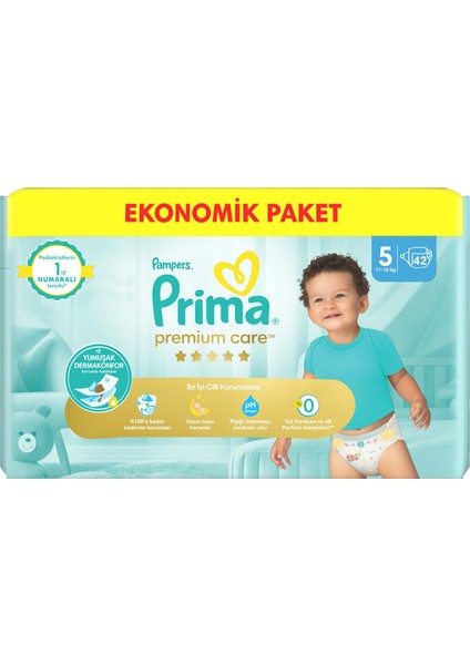 Bebek Bezi Premium Care 5 Numara 42 Adet Ekonomik Paket