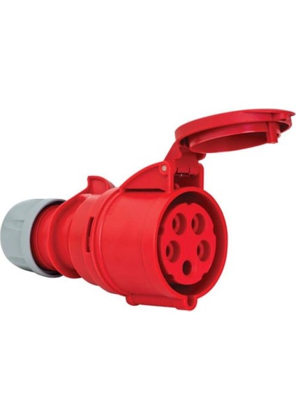 Dişi Uzatma Prizi Vidalı Bağlantı 32A 3p+N+Pe IP44 Üç Faz Kırmızı