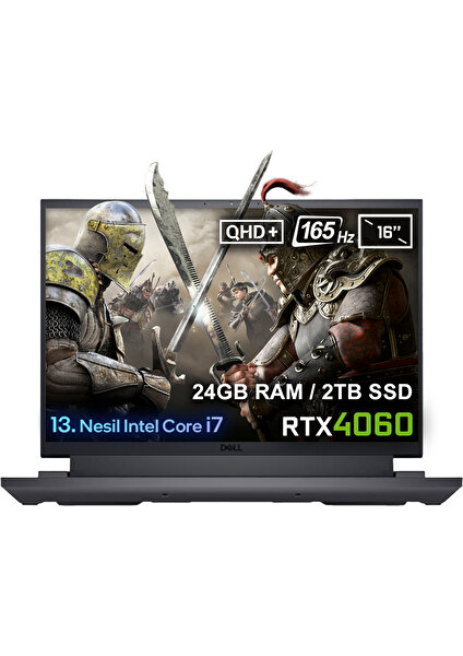 Gaming G16 7630 G167630005Uv3 Intel Core i7-13650HX 24GB DDR5 2TB SSD RTX4060 8GB 16 inç 165Hz QHD+ Ubuntu Gaming Laptop