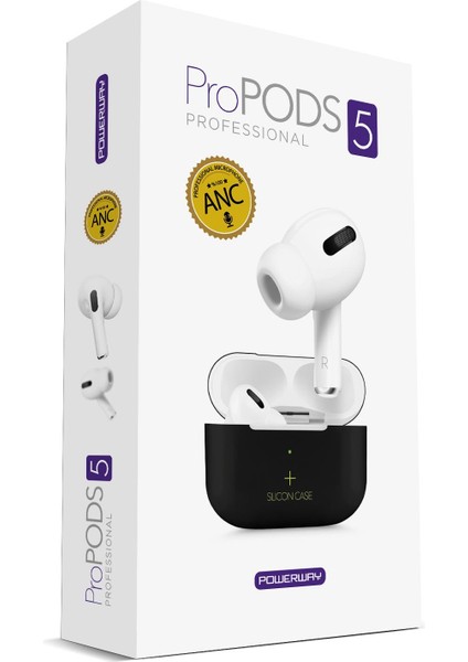 5. Nesil Propods5 Ios Android Uyumlu Kablosuz Bluetooth Kulıklık Sensörlü Anc+ Kılıf Hediye