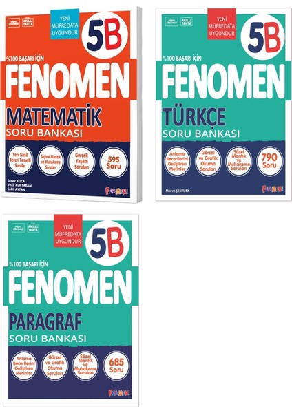 2025 5. Sınıf Matematik - Türkçe - Paragraf B Serisi Soru Seti 3 Kitap