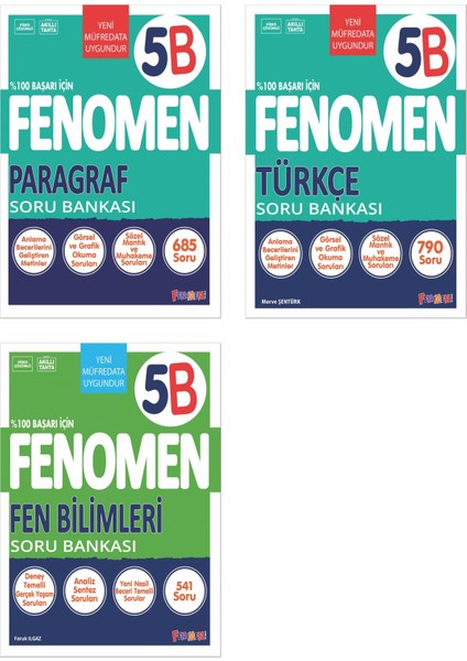 2025 5. Sınıf Paragraf - Türkçe - Fen Bilimleri Serisi Soru Seti 3 Kitap