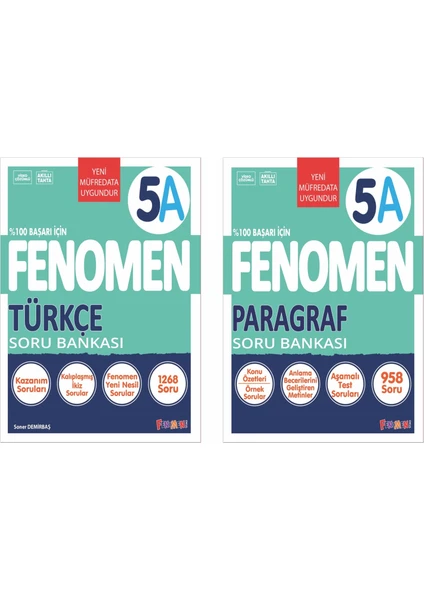 Fenomen Okul 2025 5. Sınıf Türkçe + Paragraf A Serisi Soru Seti 2 Kitap Güncel Müfredat