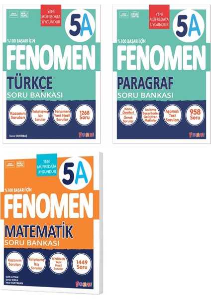 2025 5. Sınıf Matematik - Türkçe - Paragraf A Serisi Soru Seti 3 Kitap