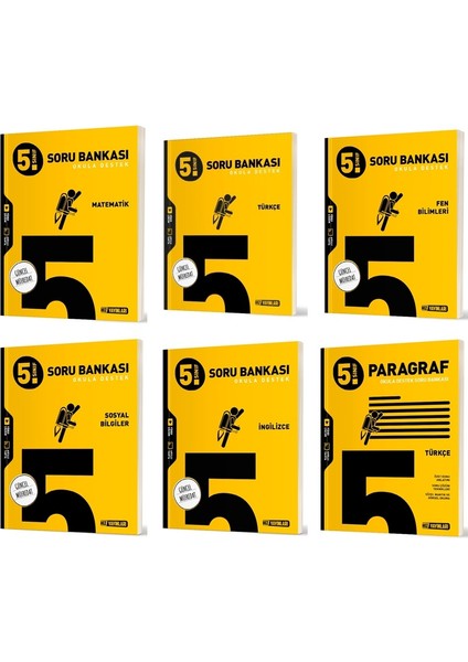 2025 5. Sınıf Matematik Türkçe Fen Sosyal Ingilizce Paragraf Soru Seti 6 Kitap