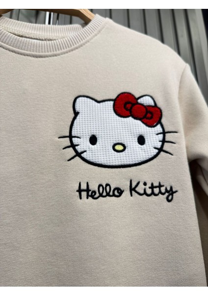 Hello Kty Panç Işleme ,paça Fiyonk Detaylı Kız çocuk takım Kremsiyah fiyatları