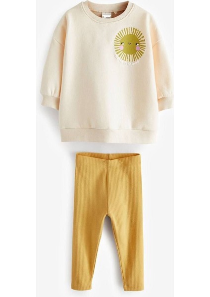 Hello Sunsine Kabartmalı Kız Çocuk Taytlı takım - Sarı fiyatları