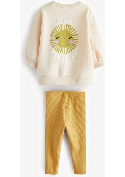 Hello Sunsine Kabartmalı Kız Çocuk Taytlı takım - Sarı modelleri