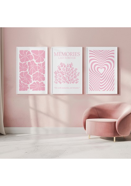 Memories Last Forever - Lamine Çerçeveli 3'lü Tablo Seti