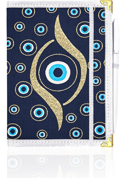 Dokuma Çizgisiz Nazar Desenli Kalemli Otantik Etnik Defter Hediyelik Orta 1607