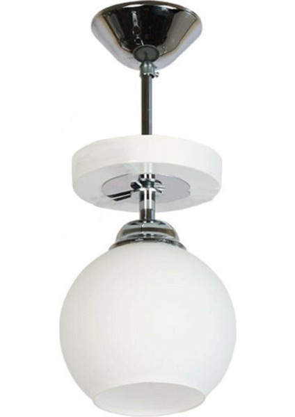 Bolivar Beyaz Renk Gövde Beyaz Camlı Hol - Mutfak Tekli Avize