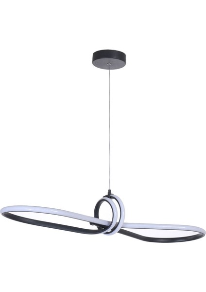 Papyon Modern Tasarım Yatak Odası - Salon - Mutfak Siyah Renk Beyaz Ledli Led Avize