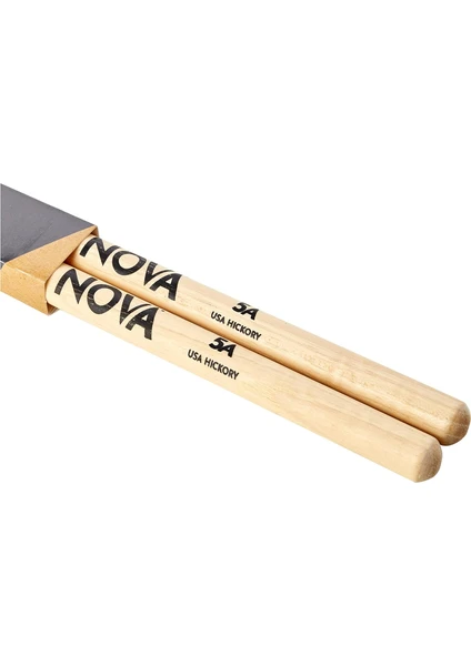 Vic Firth Baget(Çift) Nova 5A Wood, Hickory, 16"X0.565", Med