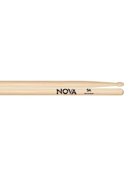 Vic Firth Baget(Çift) Nova 5A Wood, Hickory, 16"X0.565", Med