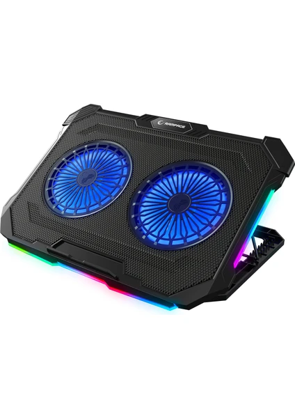 Rampage Sirius S46 RGB Işıklı 2 Fanlı Yükseklik Ayarlı 125 *125*15 2 USB Port Notebook Soğutucu