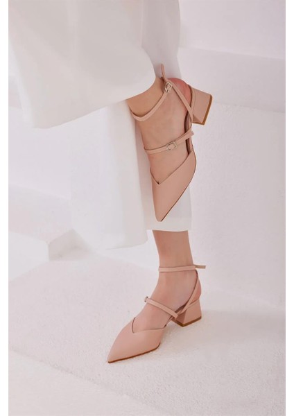 Vizon Kadın Kemer Detaylı Arkası Açık Topuklu Ayakkabı indirimleri