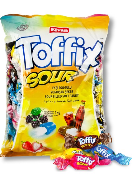 Toffix Sour Mix Şeker 1000 Gr. (1 Poşet)